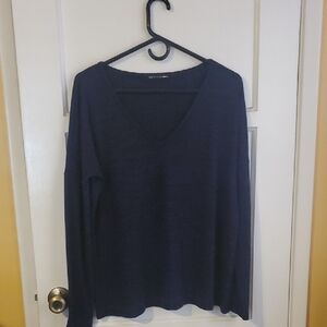 rag & bone Navy V-Neck Long Sleeve Pullover
